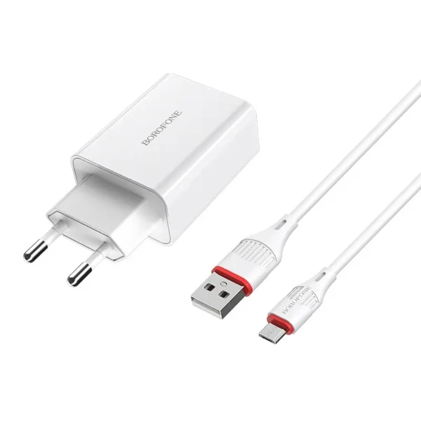 شارژر دیواری بروفون مدل BA21A به همراه کابل میکرو - تصویر 2