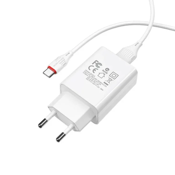 شارژر دیواری بروفون مدل BA21A به همراه کابل تایپ سی - تصویر 4