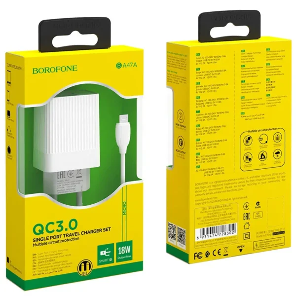 شارژر دیواری بروفون مدل BA47A به همراه کابل میکرو - تصویر 7