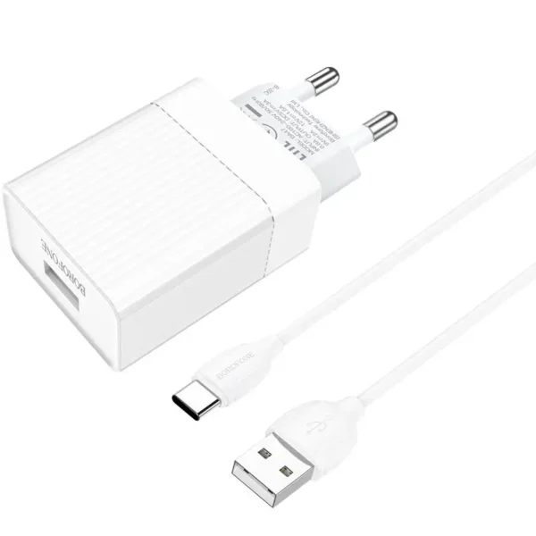 شارژر دیواری بروفون مدل BA47A به همراه کابل تایپ سی - تصویر 2