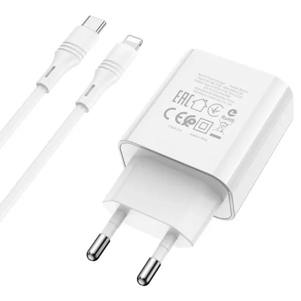 شارژر دیواری PD 20W بروفون مدل BA57A به همراه کابل لایتنینگ - تصویر 5