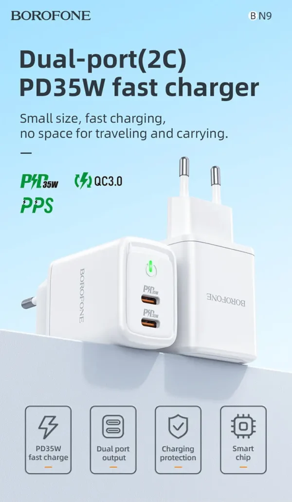 شارژر دیواری PD 35W بروفون مدل BN9 - تصویر 3