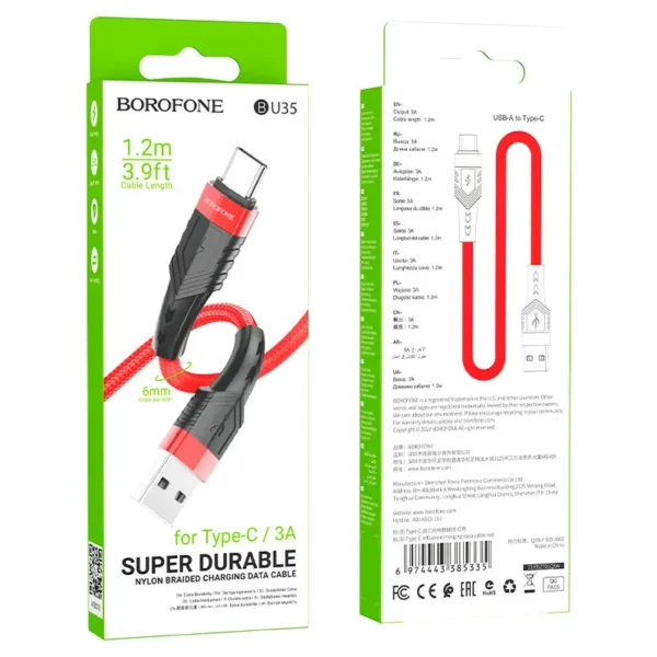 کابل شارژ تایپ سی بروفون مدل BU35 - تصویر 9
