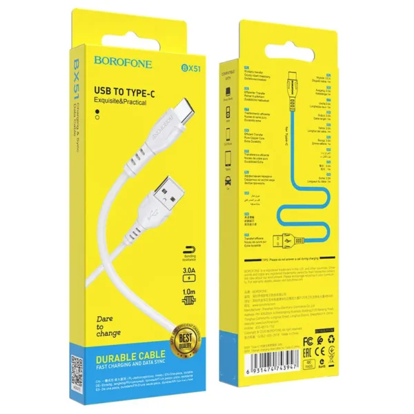 کابل شارژ تایپ سی بروفون مدل BX51 - تصویر 8