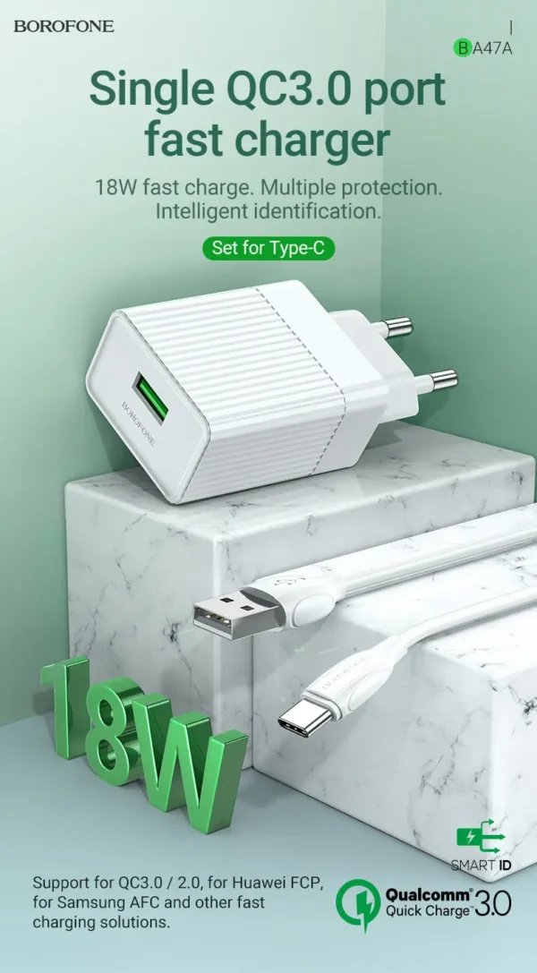 شارژر دیواری بروفون مدل BA47A به همراه کابل تایپ سی - تصویر 10